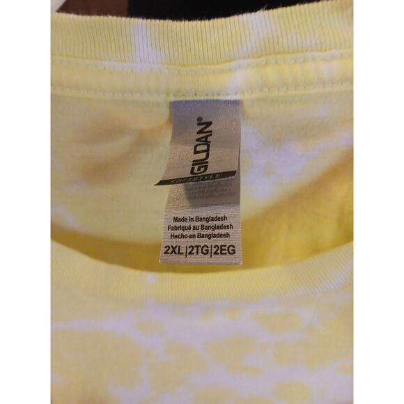 Home Body Yellow and White Tie Dye T-Shirt Size 2XL NEW - Picture 4 of 6